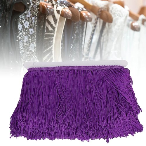 Rumbai renda dengan tassel 14 cm – hiasan untuk gaun Latin, kostum panggung, sepatu, tirai & kerajinan DIY