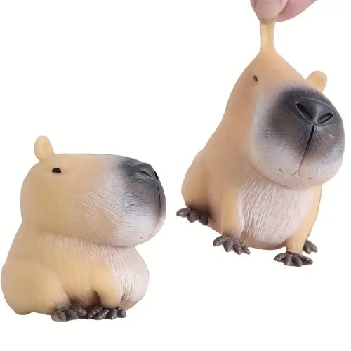 Jouet Squishy Capybara à presser – fidget doux anti‑stress pour adultes, accessoire détente, idée cadeau pour fête/Noël/Halloween