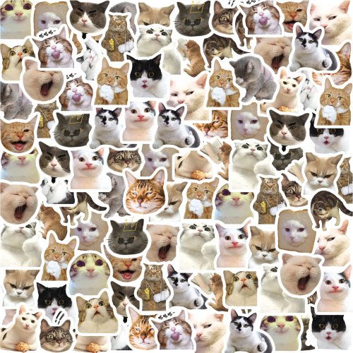 Lot de 46 autocollants chat — stickers décoratifs pour ordinateur portable, téléphone, valise, skate, DIY et fournitures scolaires