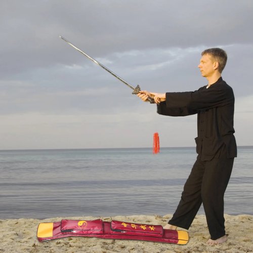 Tai Chi sword carrying bag — canvas storage case with zipper, protective pouch for long swords, multifunctional travel/outing cover