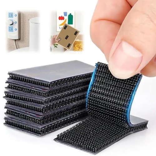 20개 세트 벨크로(후크앤루프) 자가접착 테이프, 초강력 접착, 내열·방수, 2.5×5 cm 차량·실내외용
