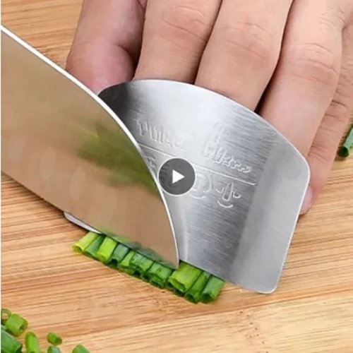 Protetor de Dedo em Aço Inoxidável para Faca — Escudo de Corte de Cozinha, seguro e durável