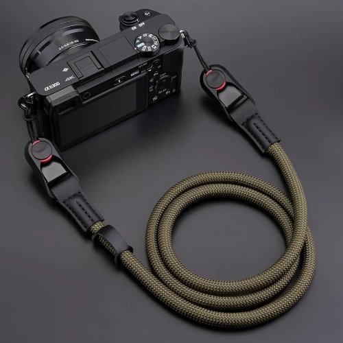 퀵 릴리스 원형 로프 카메라 스트랩 — 탈부착 가능하고 길이 조절되는 숄더/넥 스트랩 DSLR·미러리스용