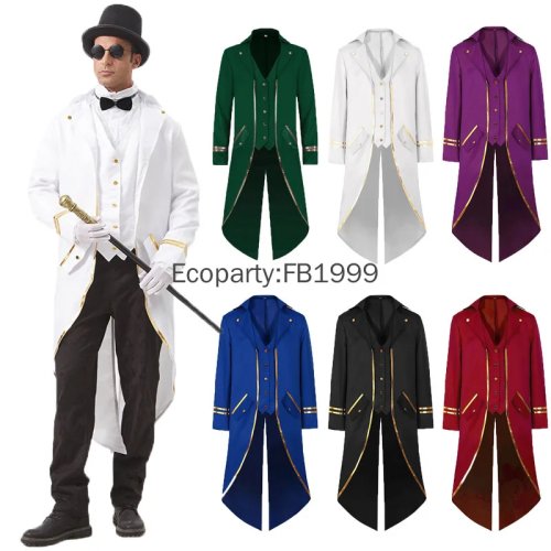 Men's Vintage Victorian Steampunk Tailcoat Jacket – Medieval Cosplay / Halloween Costume