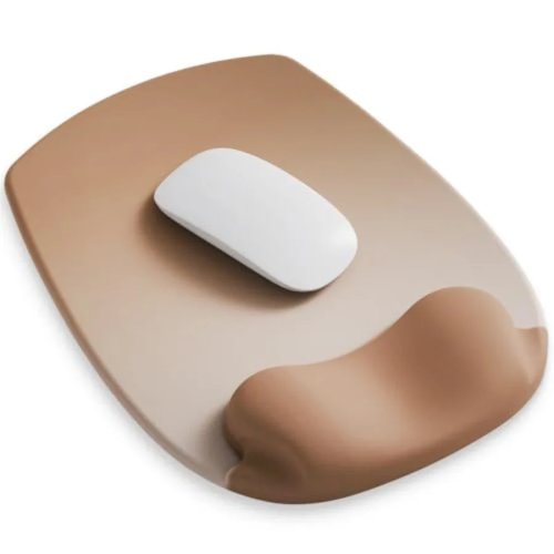 Mousepad ErgoFlow con poggiapolso in gel — Cuscinetto ergonomico da scrivania, mousepad piccolo e carino