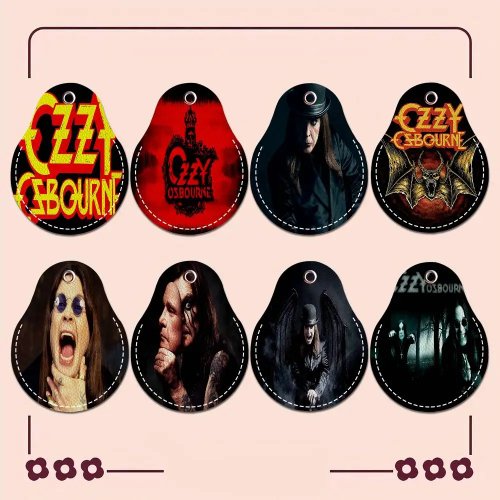 Ozzy Osbourne „Prince of Darkness“ runder PU‑Leder Schlüsselanhänger – Damen‑Keyring, Geschenkidee für Party & Feiertage