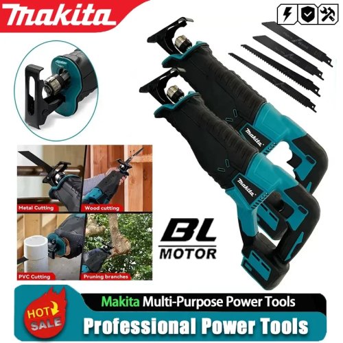 Serra sabre Makita sem escovas a bateria — compatível com 18V/20V, inclui 4 lâminas