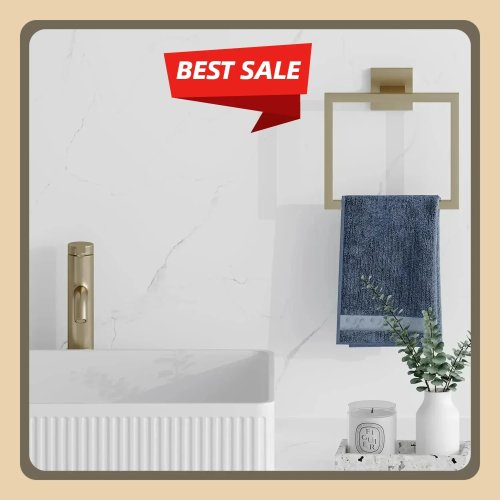 20-delige badkameraccessoireset geborsteld goud — wandgemonteerde handdoekstang 60 cm, handdoekring, wc-rolhouder en haken