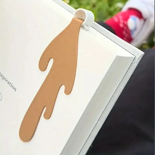 PU-Leder-Lesezeichen 'verschütteter Kaffee' – Kaffeetassen-Design, Packung 1/2/5/10 – lustiges Geschenk für Buchliebhaber