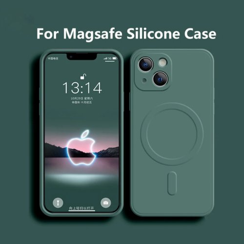 Мягкий чехол из liquid silicone, совместимый с MagSafe — магнитная беспроводная зарядка, для iPhone 15/15 Pro/15 Pro Max/14/13/12/11/XS/XR/X/8/7 Plus/Mini