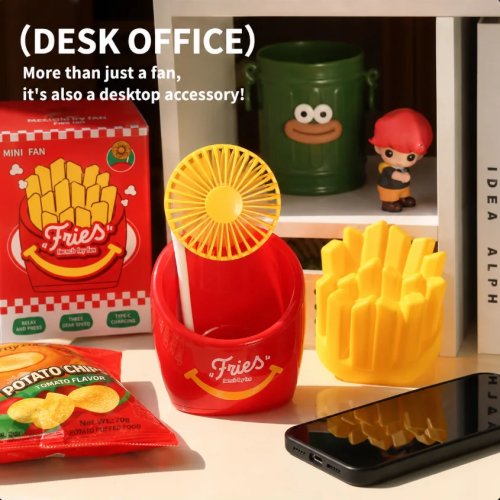 Ventilador de escritorio mini recargable USB — diseño adorable y portátil, flujo de aire potente para oficina, estudiantes y carritos de golf