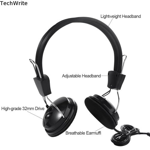 Earphone berkabel hitam motif piano/gitar untuk musik