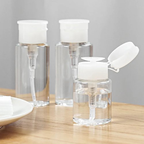 Refillable Push-Pump Dispenser Bottle — Empty Pump Bottle for Nail Polish Remover & Makeup Remover