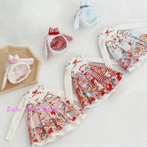 2026 Dula poppenkleding set voor Blythe, Obitsu 22/24 en 1/6 YOSD – Rood / Blauw / Roze
