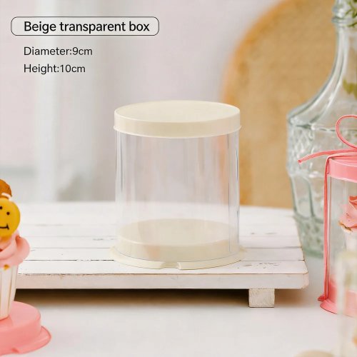 Boîte cylindrique transparente en plastique pour mini-gâteaux — coffret cadeau/présentoir rond pour mariage, anniversaire, DIY (éco-responsable)