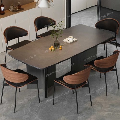Meja makan gaya Italia modern mewah untuk dapur & ruang tamu – cocok untuk hotel/ homestay, model LS50CZ