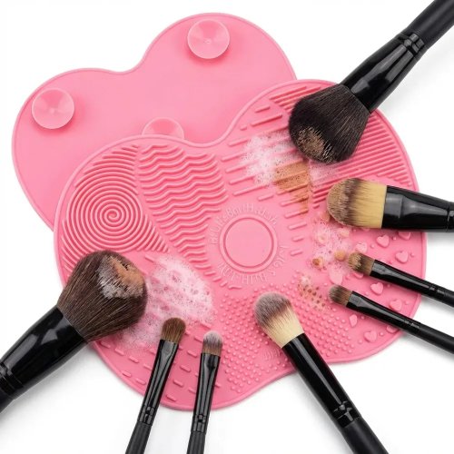 Tapete de silicona profesional para limpieza de brochas de maquillaje, 6 pulgadas con zonas, elimina maquillaje difícil, fácil de enjuagar y secar, para casa y salón