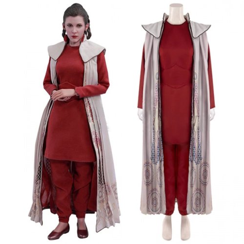Disfraz cosplay Leia rojo para mujer - set completo, traje de batalla de princesa, hecho a medida