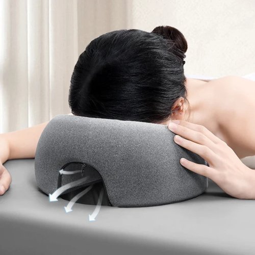 Face‑down Memory Foam Pillow — Ergonomic Massage/Salon Headrest for Facial Treatments & Comfortable Prone Rest