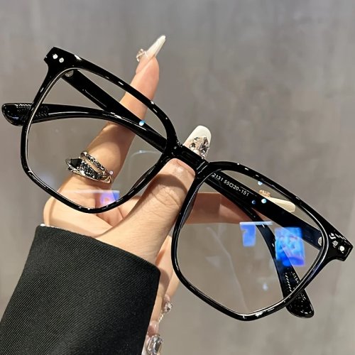 Kính chống ánh sáng xanh unisex kiểu vuông, tròng trong suốt, nhẹ và thoải mái cho máy tính, TV và điện thoại
