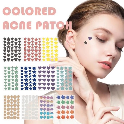 20-36 Stk. bunte Stern- und Herz-Akne-Patches – unsichtbare Pickel-Abdeckung