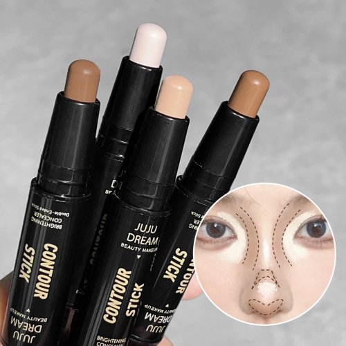 Stick double embout contour & illuminateur — Sculptant nez et visage, effet 3D, éclat instantané