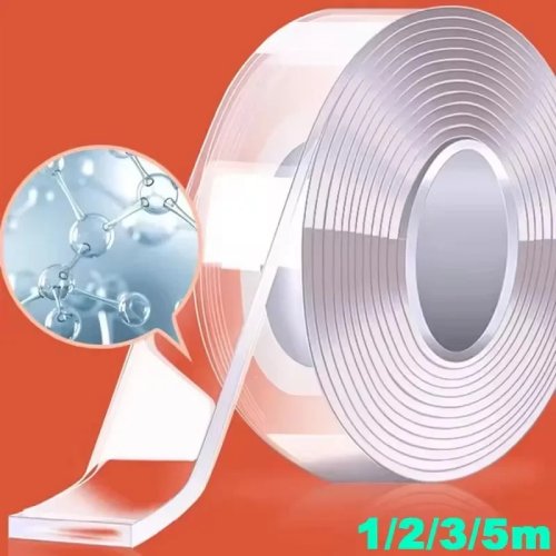 Cinta Nano transparente — resistente al agua y reutilizable para casa y oficina