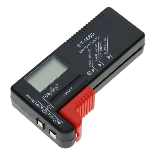 BT-168D Tester per batterie digitale universale con LCD — AA/AAA/C/D/9V/1,5V e pile a bottone