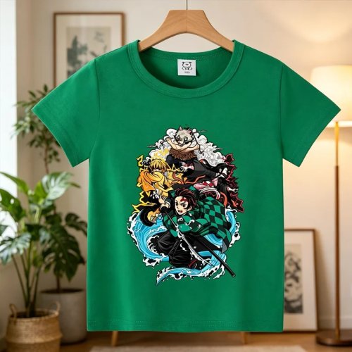 Demon Slayer (Kimetsu no Yaiba) T-shirt — Tomioka & Nezuko, korte mouw, katoen, zacht en ademend, cadeau