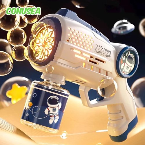 電動バブルガン（宇宙飛行士デザイン・ライト付）自動泡メーカー・子ども用屋外おもちゃ