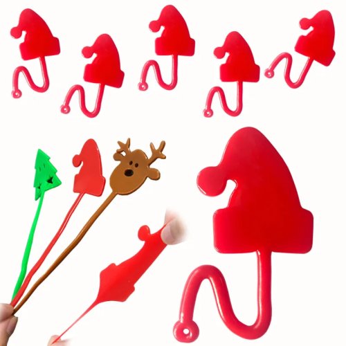 Juguete gorro de Navidad trepador adhesivo — gel TPR suave con mano adhesiva telescópica elástica