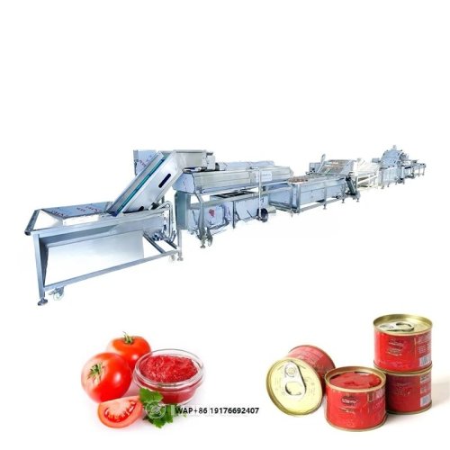 Línea automática para enlatado de tomate — Máquina industrial de llenado y cierre de latas de tomate