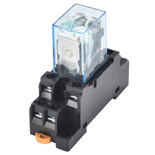 Leistungsrelais mit Spule HH62P JQX-13F mit Sockel für Hutschiene (DIN) — DC12V/DC24V/AC110V/AC220V