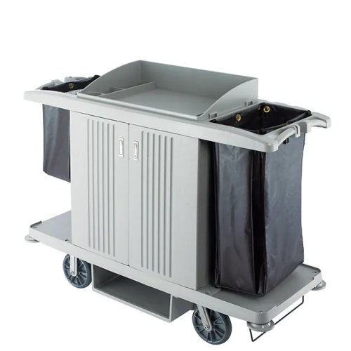 รถเข็นทำความสะอาด (Janitor Cart) พลาสติก — รถเข็นทำความสะอาดสำหรับโรงแรม โรงพยาบาล และงานบริการ