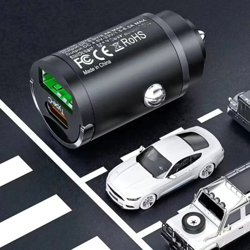 Sạc ô tô USB-C 200W, sạc nhanh, adapter mini có vòng kéo cho iPhone, Xiaomi, Samsung, Huawei