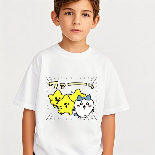 Chiikawa 2D print summer short-sleeve T-shirt for girls & teens — casual cartoon tee