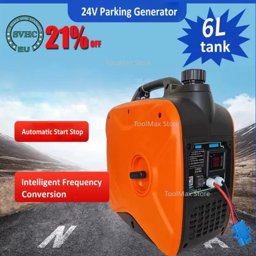 Climatizzatore da parcheggio 3 kW + generatore 24V DC con avviamento remoto — piccolo generatore silenzioso per camion e uso domestico