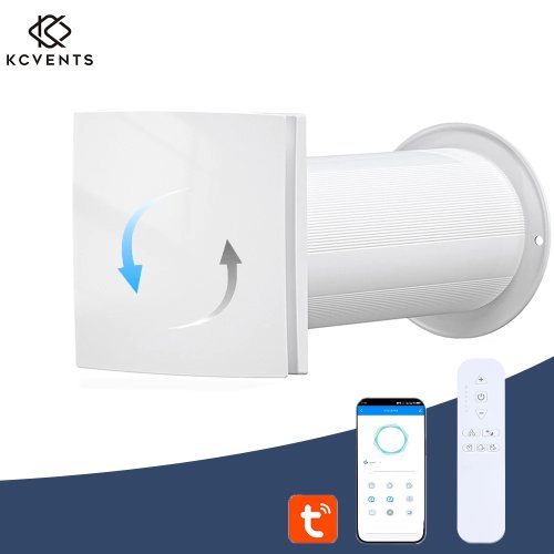 4-Zoll Wand-Absauglüfter mit WLAN und Keramikfilterpatrone, umkehrbar – Lüfter für Küche und Zuhause