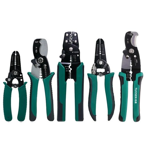 Multifunktions-Abisolier-/Crimpzange für Kabel – Kabelschneider und Crimpwerkzeug für Elektriker, Handzange, grün, 6/7/8 Zoll