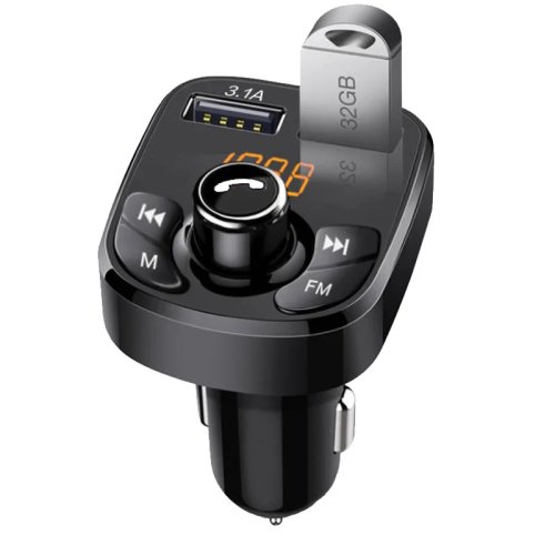 Bluetooth FM-transmitter voor auto met MP3-speler en dubbele USB-autolader 3.1A snelladen