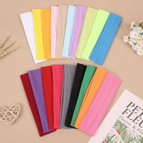 Diadema deportiva elástica, lisa/colores, para yoga, running y maquillaje — Unisex