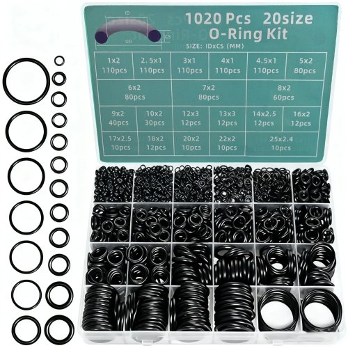 Coffret 1020 pcs joints toriques nitrile (NBR) — kit de réparation d'anneaux d'étanchéité assortis