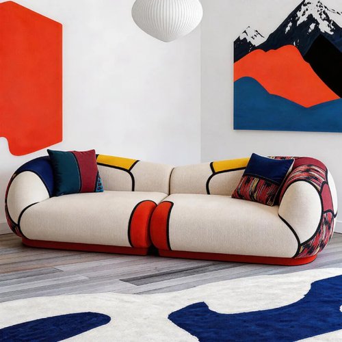 Sofá esquinero nórdico moderno - Sofá y sillón minimalista para sala, para interior y exterior