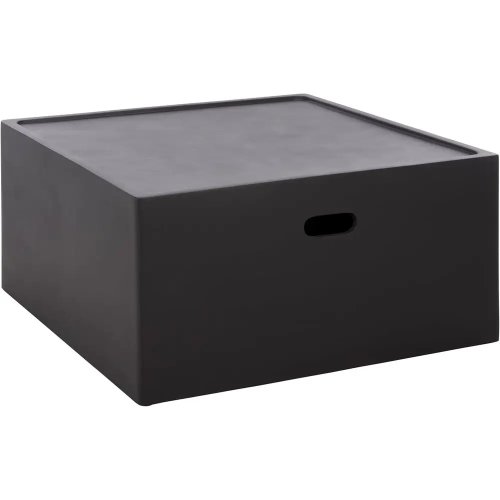 Mesa de centro cuadrada para exteriores color negro, resistente al clima y lista para usar — perfecta para terraza, patio o jardín; 69×69×34 cm