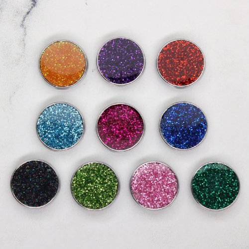 100個セット 8mm ラウンド グリッタースライドチャーム — アクセサリー作り用（ブレスレット、ペット用首輪、チョーカー、リストバンド、キーホルダー）、女性へのギフト