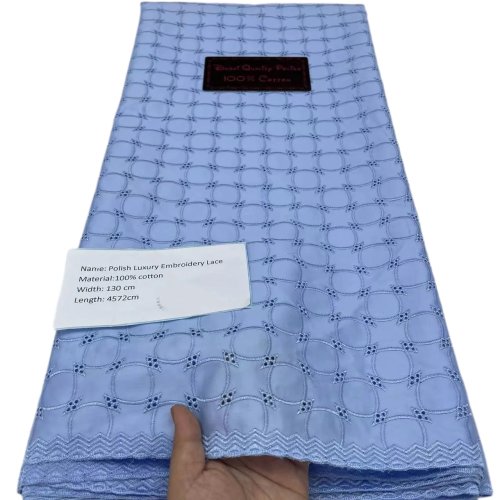 5 yard renda voile Swiss 100% katun — kain renda berkualitas tinggi untuk gaun pengantin
