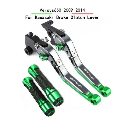 Kawasaki Versys 650（2009～2014）用 CNC 可倒式・調整式 ブレーキ＆クラッチレバーセット（レバープロテクター付）