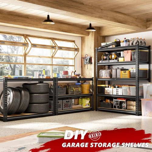 Zwaar 5-laags opbergrek 90×30×183 cm - voor garage, magazijn of voorraadkast
