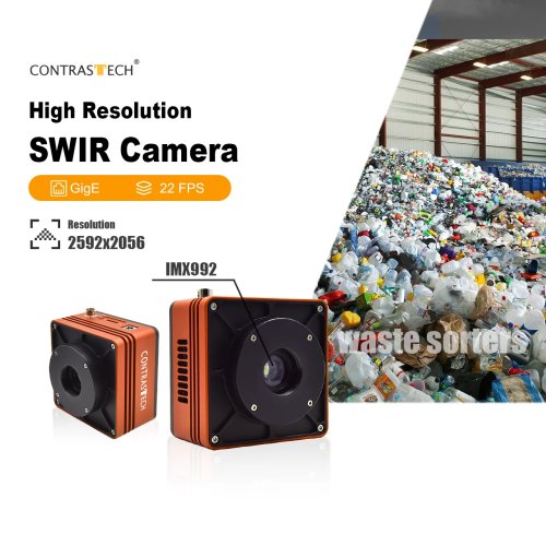 Kamera SWIR HDR 400–1800 nm untuk machine vision, 5MP sensor InGaAs (IMX992), resolusi tinggi, noise rendah