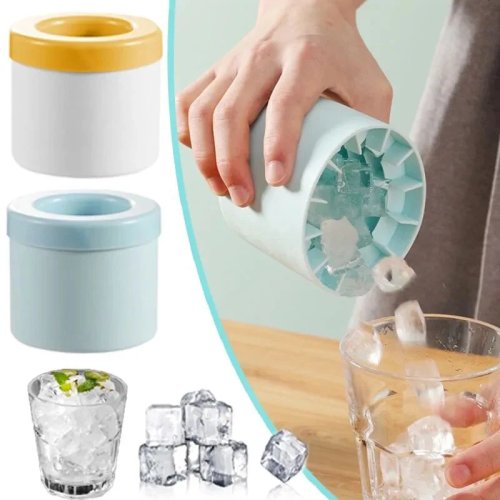 Silikon Rund-Eisform — DIY Eiskugel-/Eiswürfelform für Gefrierschrank, wiederverwendbar, Barzubehör